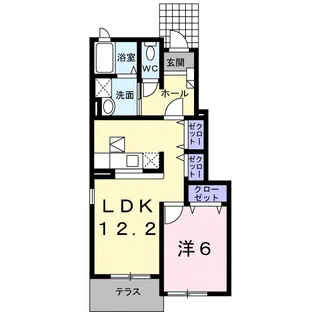 ビスターリア A【1階】の間取り