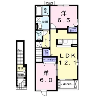 モンターナ アルタB【2階】の間取り
