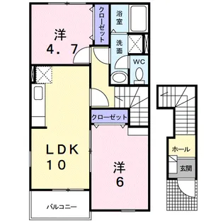 モンターニュA【2階】の間取り