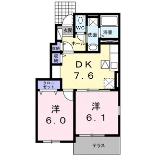 クローバー・Ⅱ【1階】の間取り
