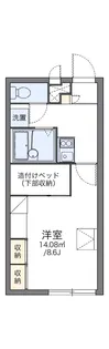 レオパレスフランジュール若宮【203号室】の間取り