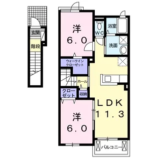ヴァイオレット上峰【2階】の間取り