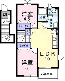 2LDKの間取り画像
