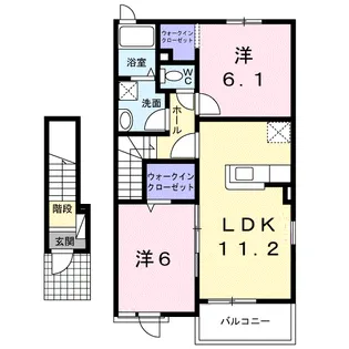 アンソレイユA【2階】の間取り