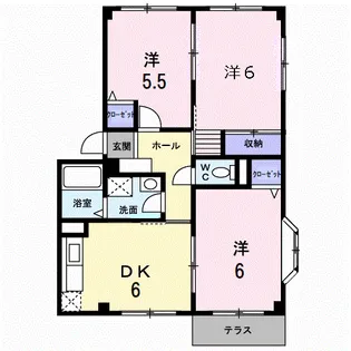 クローバーB【1階】の間取り