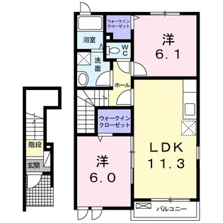 アルコバレーノⅠ【2階】の間取り