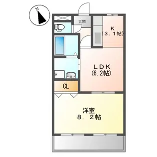 HABITATION白鳥(アビタシオンシラトリ)【202号室】の間取り