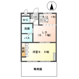 グリーンハイム・甘木【106号室】の間取り
