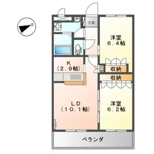 ピアコートK.S.R【106号室】の間取り