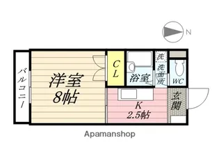 1Kの間取り画像