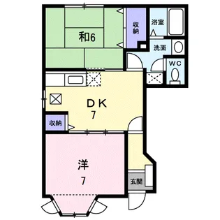 メゾンドアベニューD【1階】の間取り