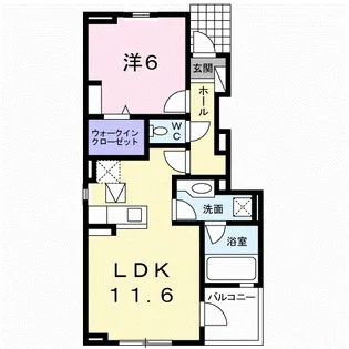 カーサ・ソレイユB【1階】の間取り