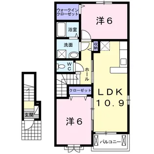 ミミエデン【2階】の間取り