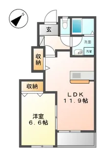 SUNNY ROAD 二日市(サニーロードフツカイチ)【103号室】の間取り