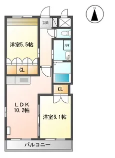 エル・キャッスルⅠ【206号室】の間取り