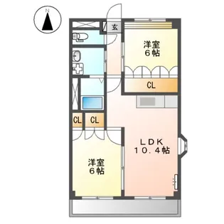ファインコート北野Ⅱ【1階】の間取り