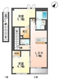 ビブレシャトー【00201号室】の間取り
