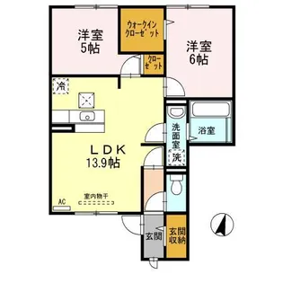 ウエストコート古賀 A棟【1階】の間取り