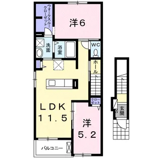 アルコバレーノ ルーチェ【2階】の間取り