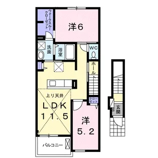 フォーク K4【2階】の間取り