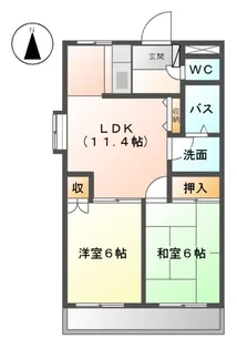 ブランシェけやき【2階】の間取り