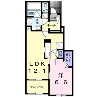 ル タン ヒロ【1階】の間取り