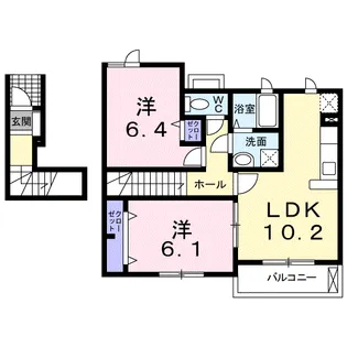 グリーンハイツ鷹取Ⅲ【2階】の間取り