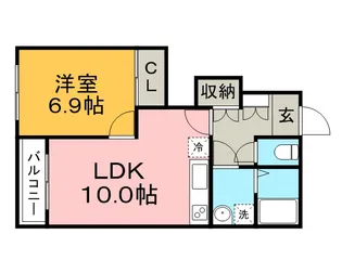 グランディール中広【1階】の間取り