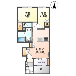ボンヌール【105号室】の間取り