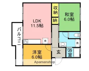 大板井1000棟【502号室】の間取り