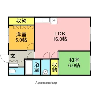 パレけやき弐番館【2階】の間取り