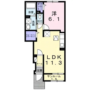 フォレ・ナガタ【1階】の間取り