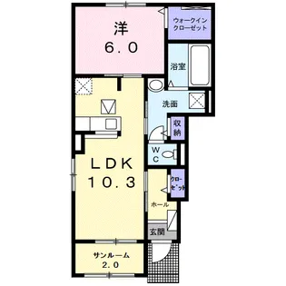 グランドゥール後藤Ⅱ【1階】の間取り