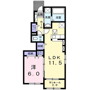 エヴァーレオ Ⅱ【1階】の間取り