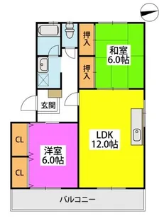 福岡県筑紫野市針摺西1丁目【マンション】の間取り