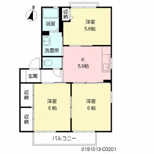 コンフォール川原田 C棟【2階】の間取り