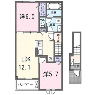 ブルーム ウィズ グレース B【2階】の間取り