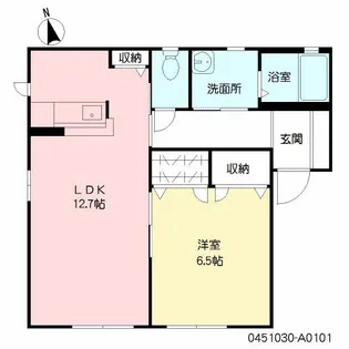 ドミール A棟【101号室】の間取り