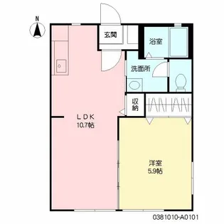 福岡県筑紫野市二日市北6丁目【アパート】の間取り