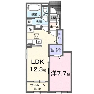 シードリング ヒル 2GⅢ【1階】の間取り