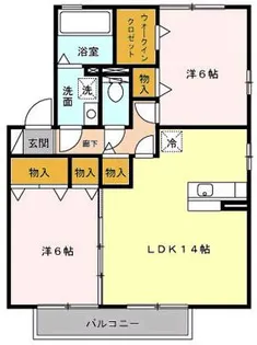 グリーンハイムⅡ B棟【2階】の間取り