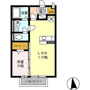 コートHIGUCHI B棟【2階】の間取り