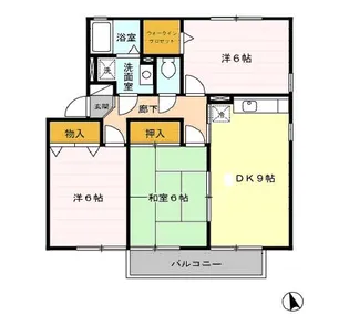 グリーンハイム C棟【206号室】の間取り