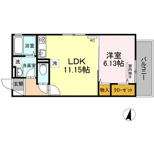 1LDKの間取り画像