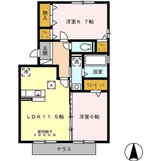 カーサルーチェ【1階】の間取り