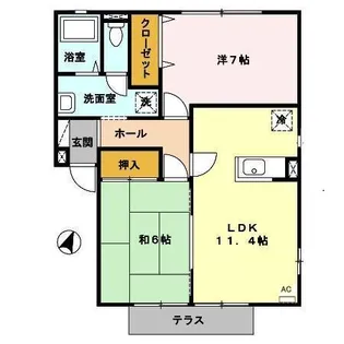 ヴューコスモ B棟【1階】の間取り