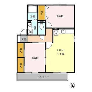 リシェスM B棟【2階】の間取り