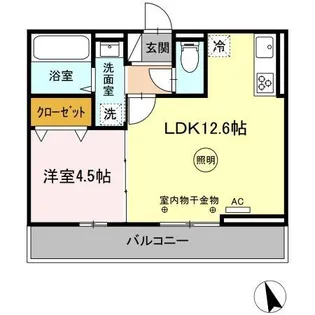 DーROOMNEXT小郡【2階】の間取り