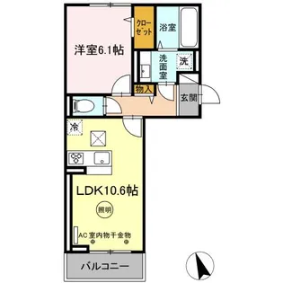 DーROOMNEXT小郡【1階】の間取り
