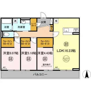 S・レーヴ【2階】の間取り